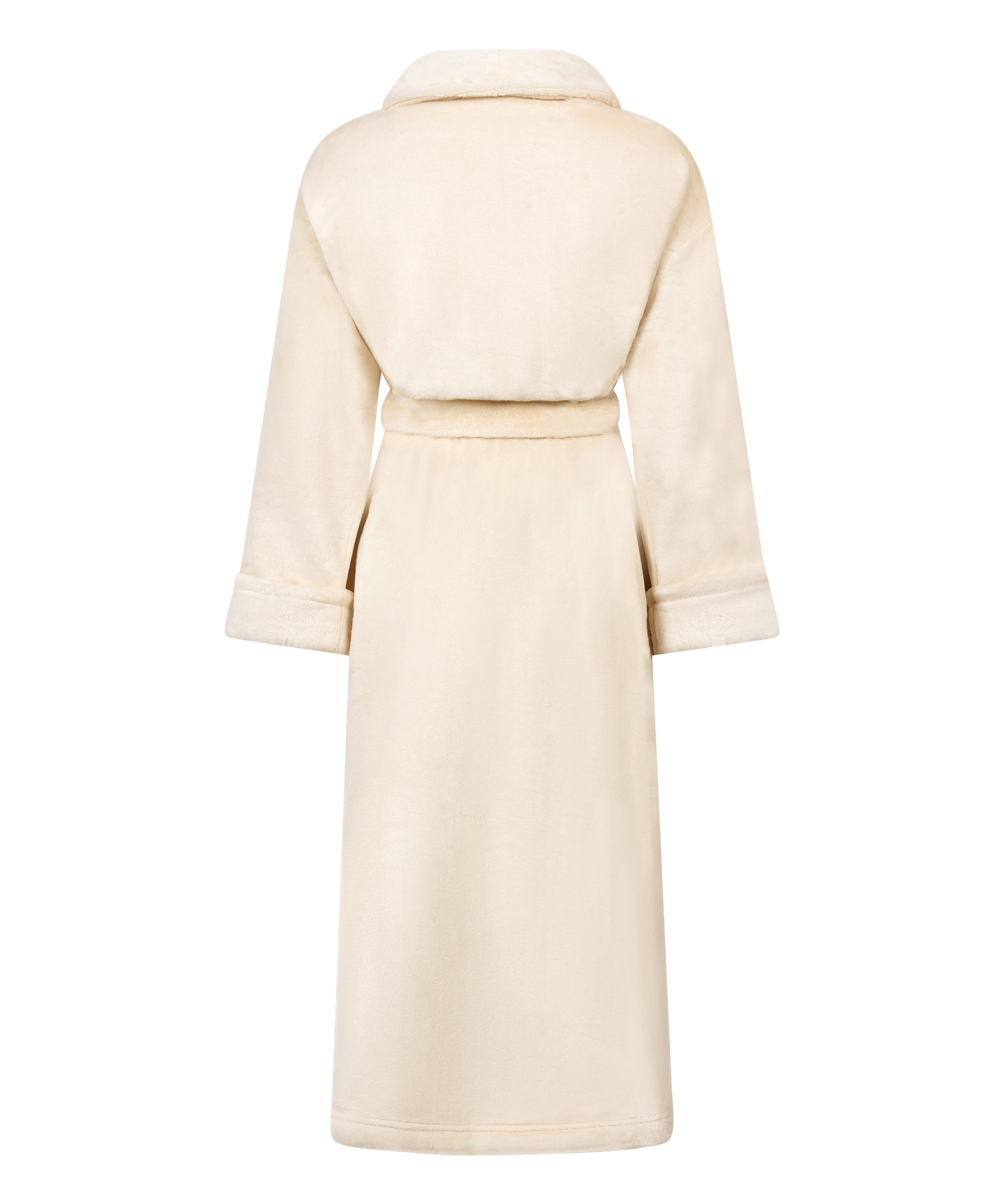 Miękki szlafrok polarowy, Biały, main