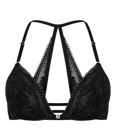Vera Padded Push-Up Underwired Bra, Czarny
