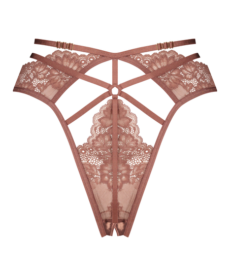 Wysoko wycięte brazyliany z odkrytym kroczem Roxanne, Fioletowy