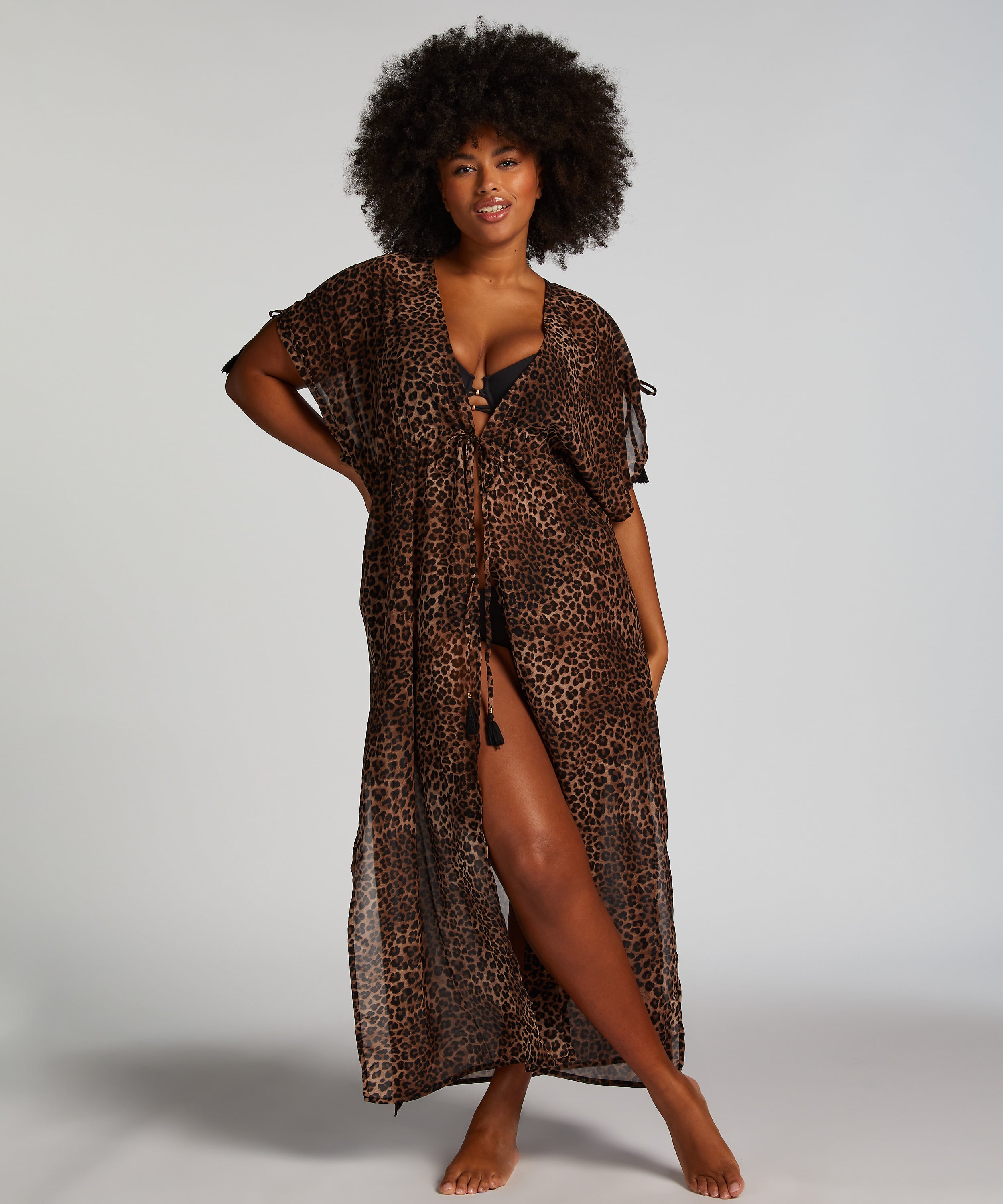 Przezroczyste kimono, Brązowy, main