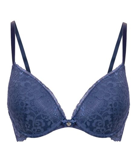 Wyściełany biustonosz push-up z fiszbinami Marine, Niebieski