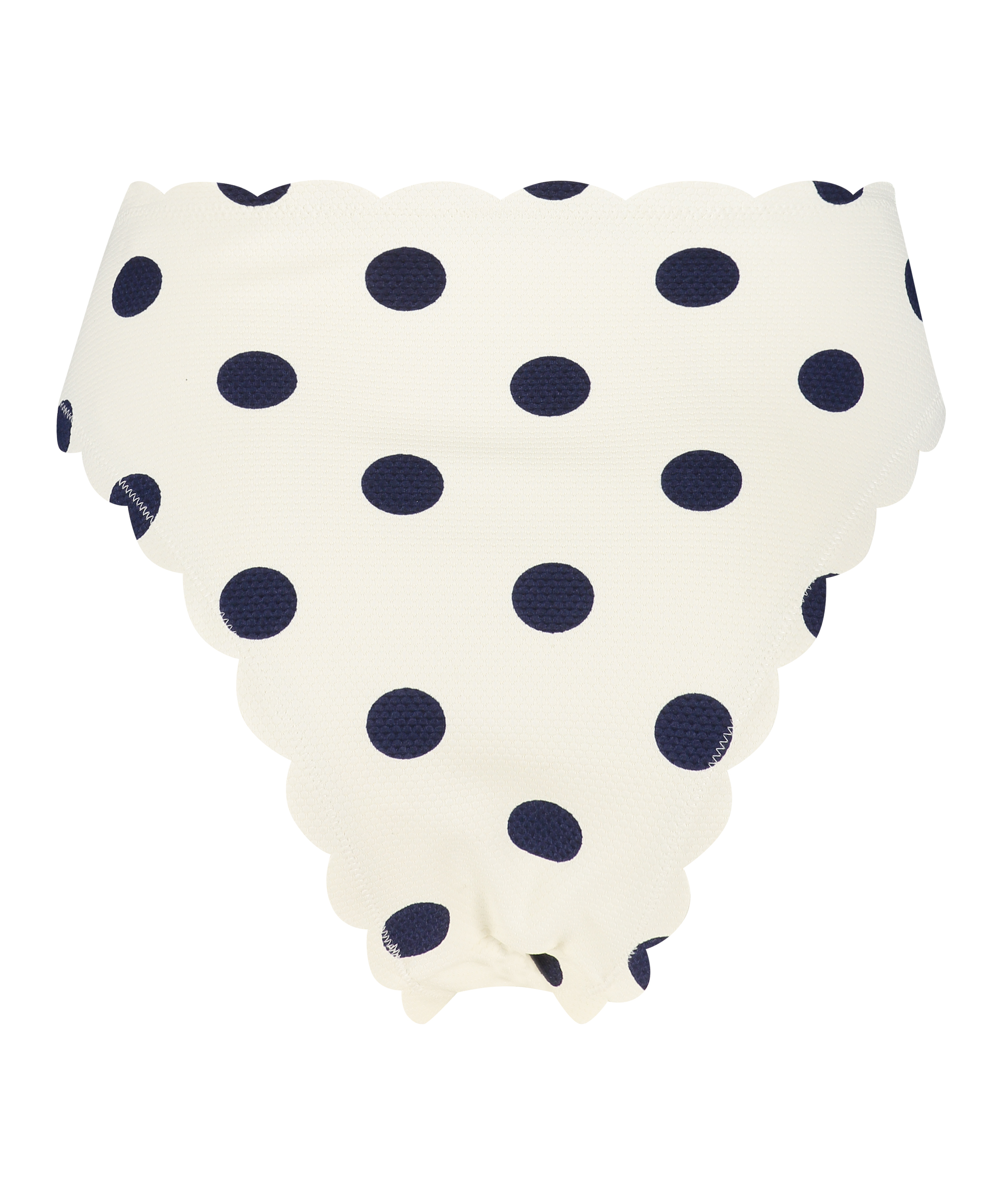 Figi bikini z wysokim stanem, z falowanym brzegiem, Biały, main