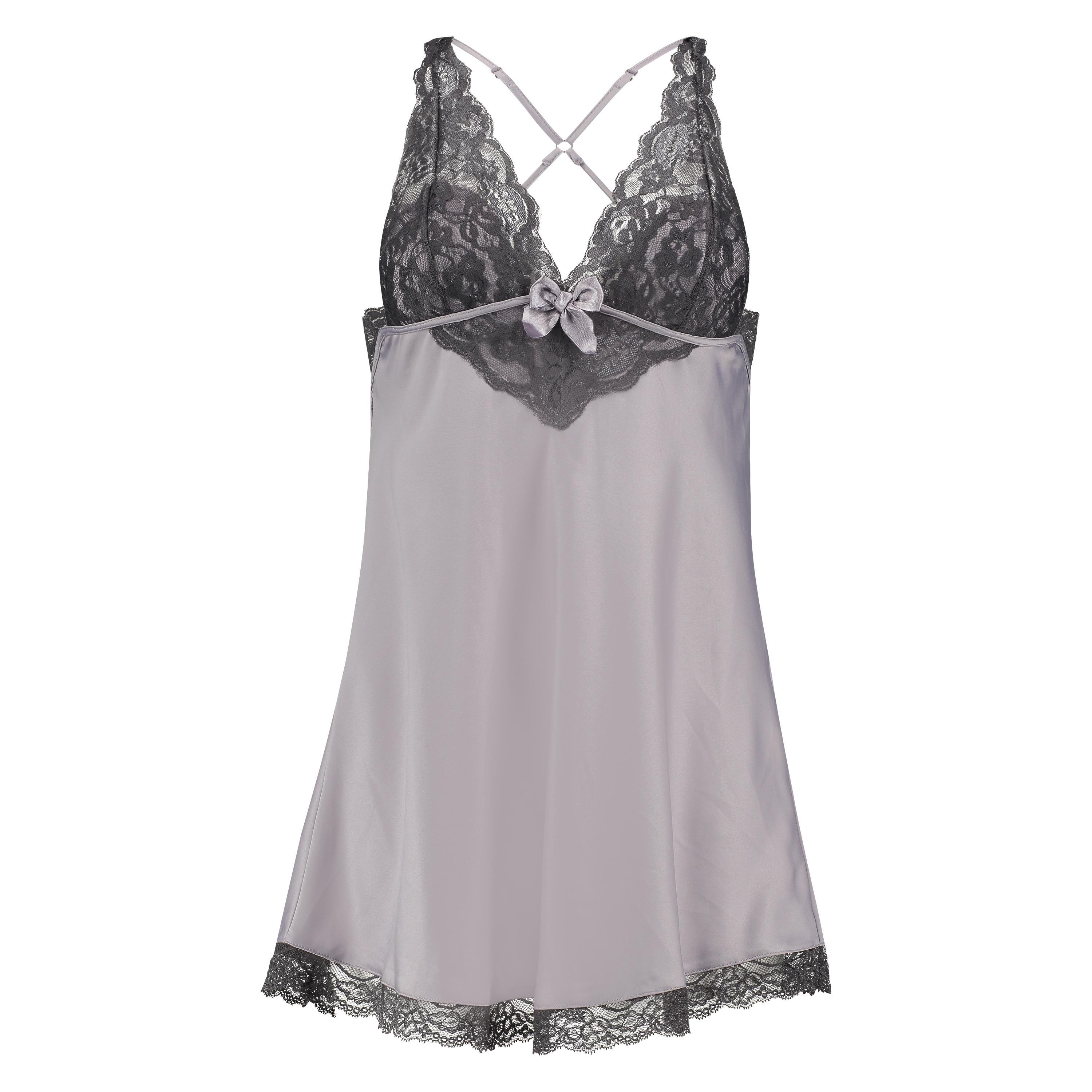 Slip dress Lessie Satin, Szary, main