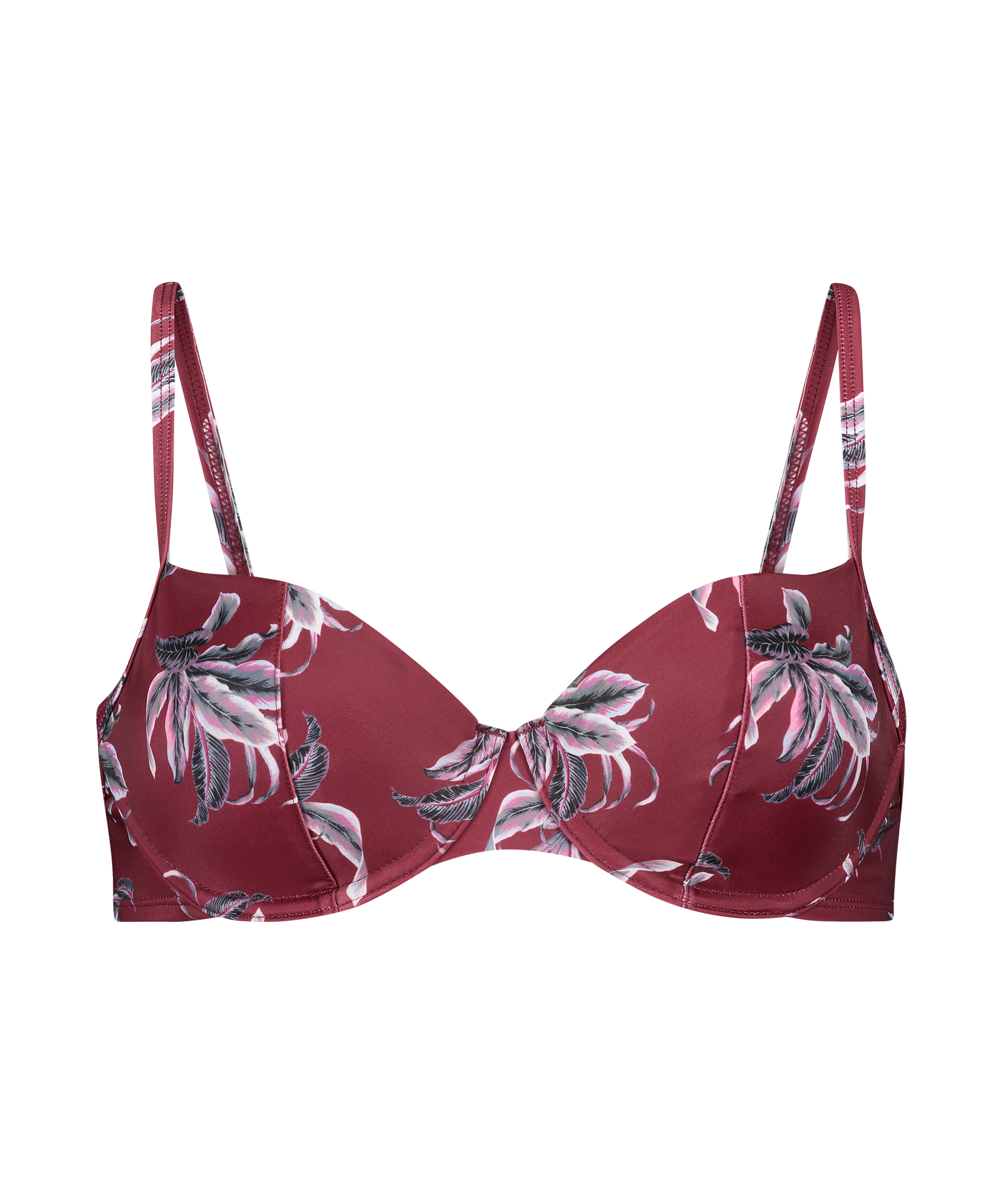 Nieusztywniona g&oacute;ra od bikini z fiszbinami Tropic Glam, Czerwony, main
