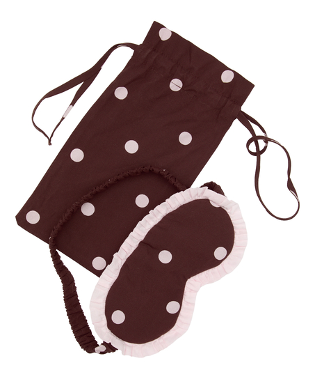 Pyjama Set Poplin Ruffle, Brązowy