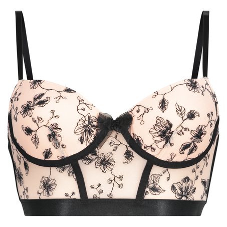 Jenn Padded Underwired Longline Bra, R&oacute;żowy