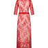 Długie kimono z koronką, Czerwony