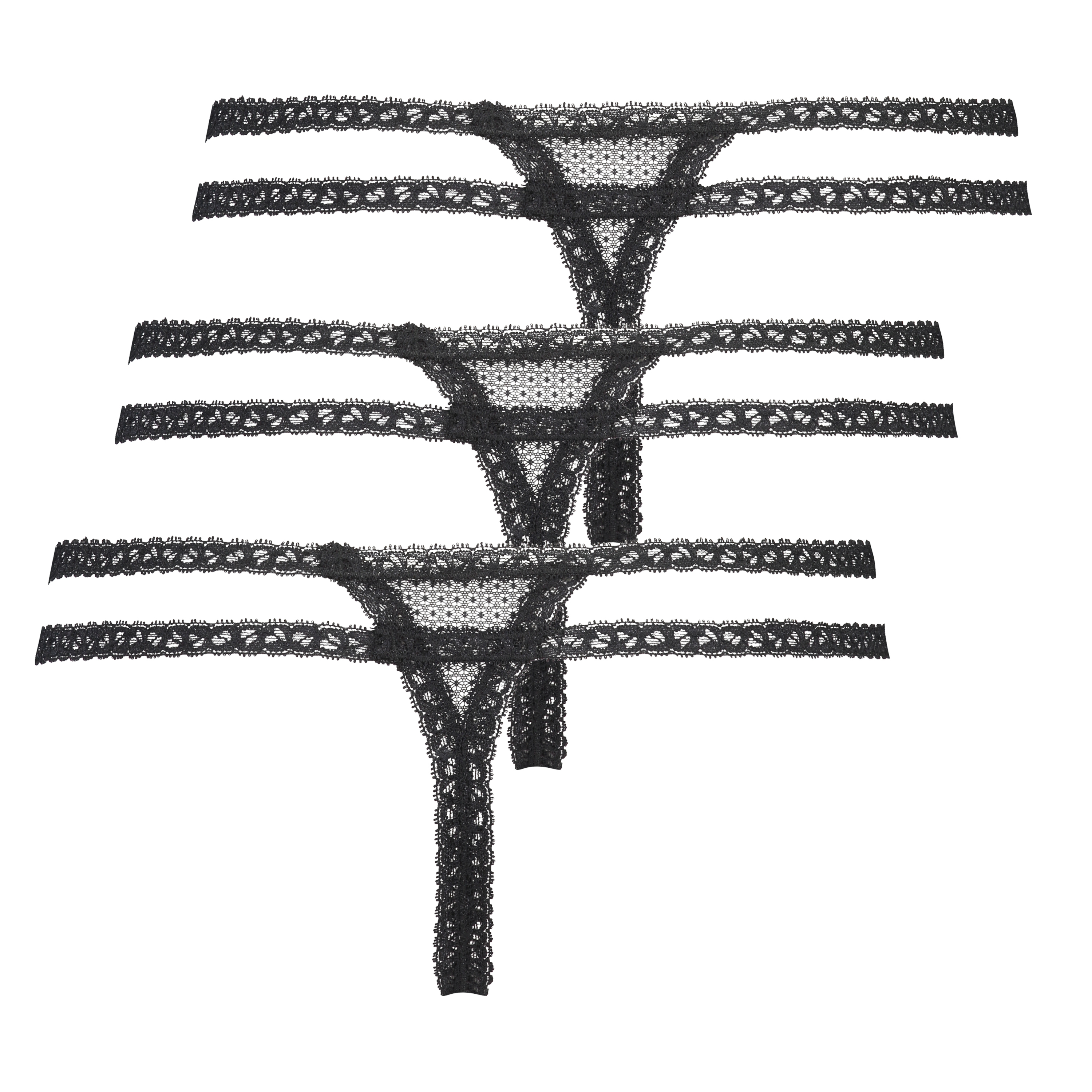 3-pack Itzel string, Czarny, main