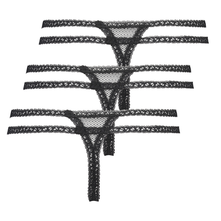 3-pack Itzel string, Czarny