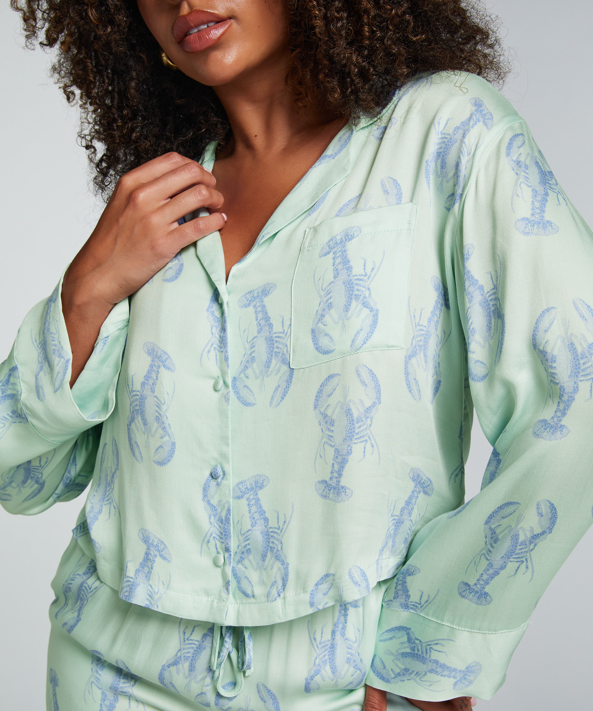 Kurtka z satyny z długimi rękawami, Zielony, main