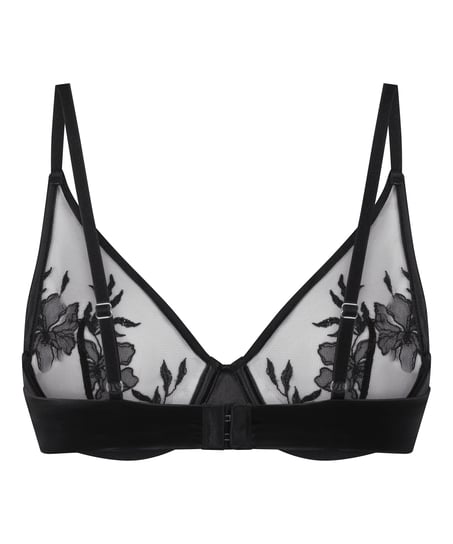 Nieusztywniany biustonosz z fiszbinami Hilton, Czarny