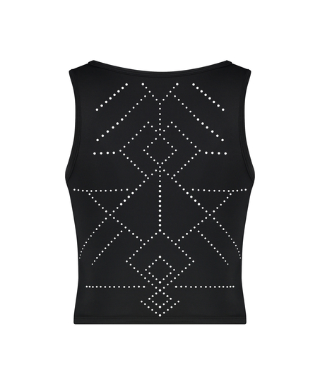 Krótki sportowy top bez rękawów HKMX Naira, Czarny