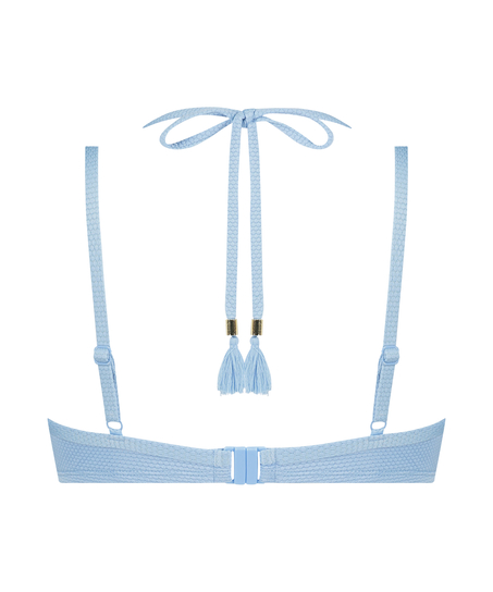 Usztywniany top bikini z fiszbinami Scallop, Niebieski