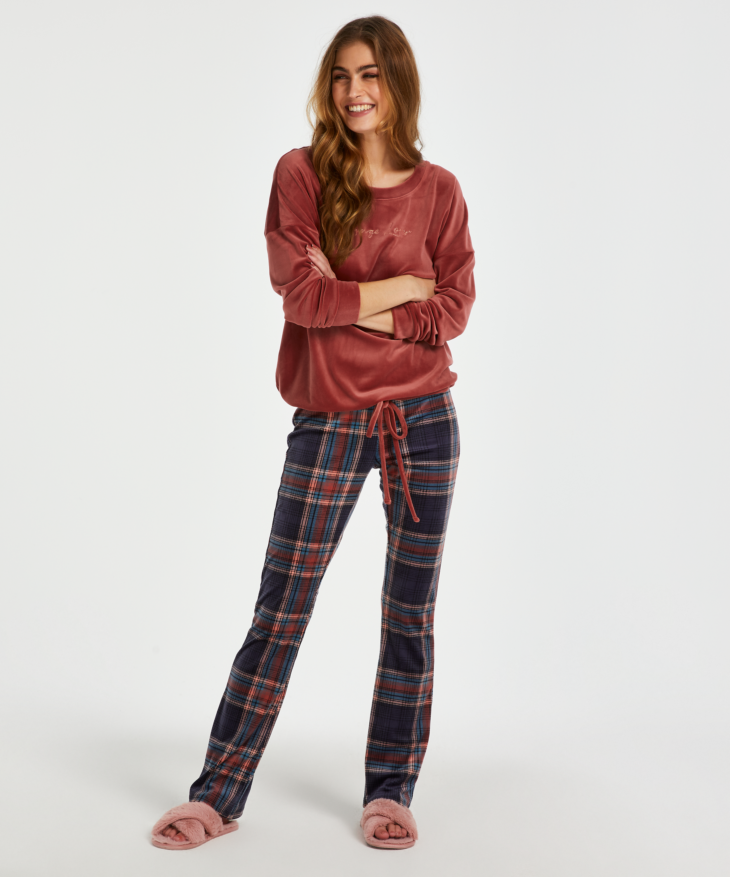 Velvet leggings, Niebieski, main