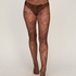Rajstopy Allover Lace Fishnet, Brązowy