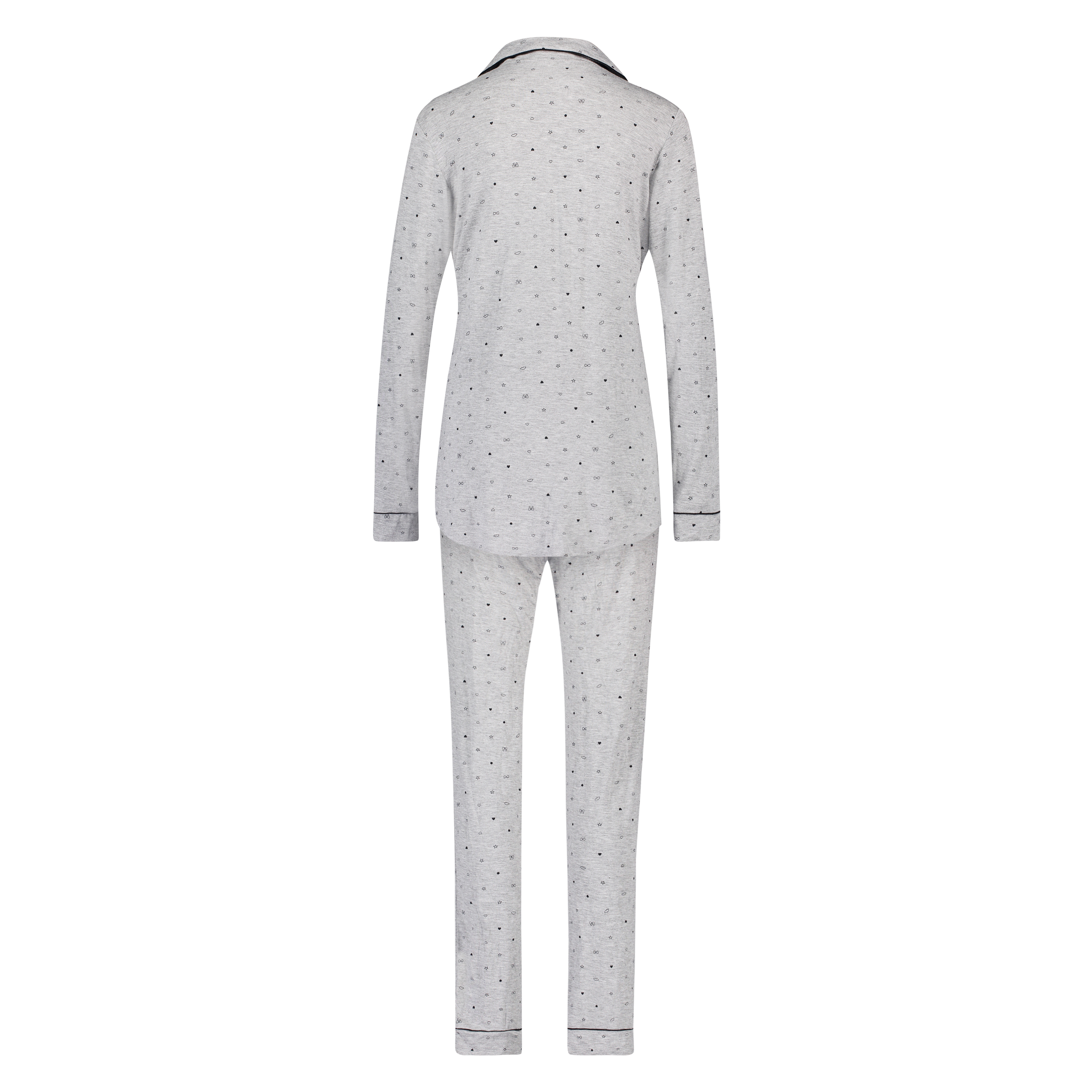 Long Pajama Set, Szary, main