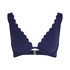 Scallop biustonosz bikini bez wkładek z fiszbinami, Niebieski