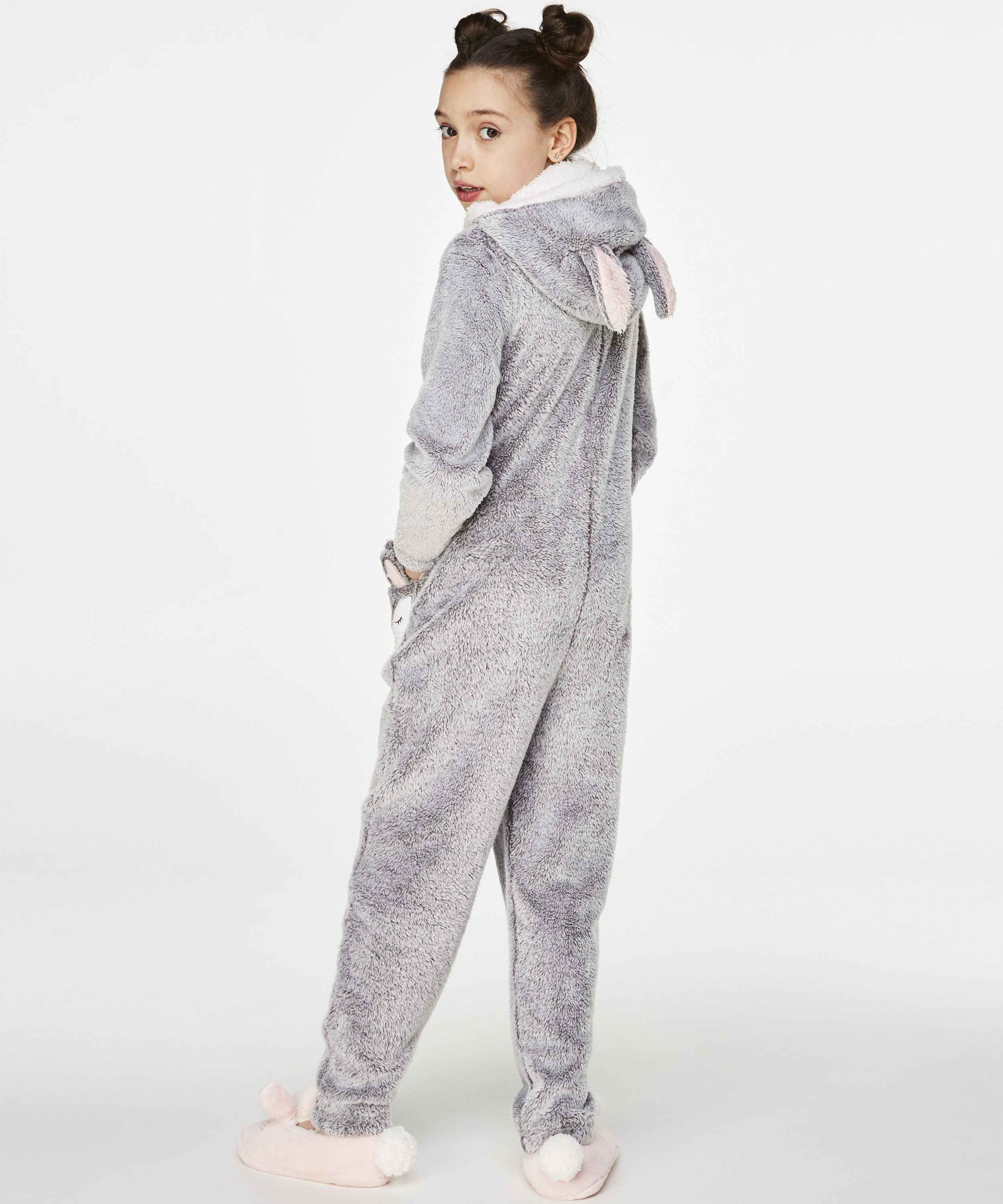 Fleece Onesie Teens, Szary, main