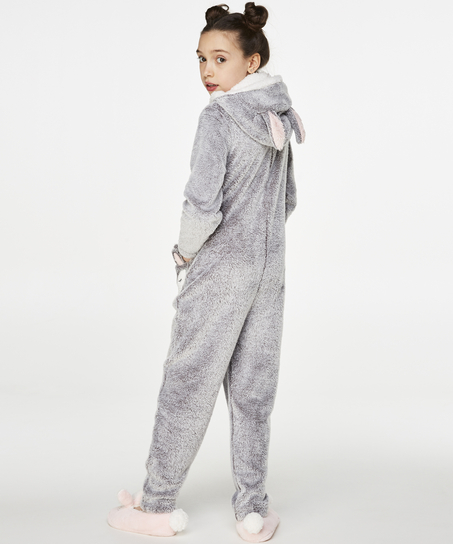 Fleece Onesie Teens, Szary