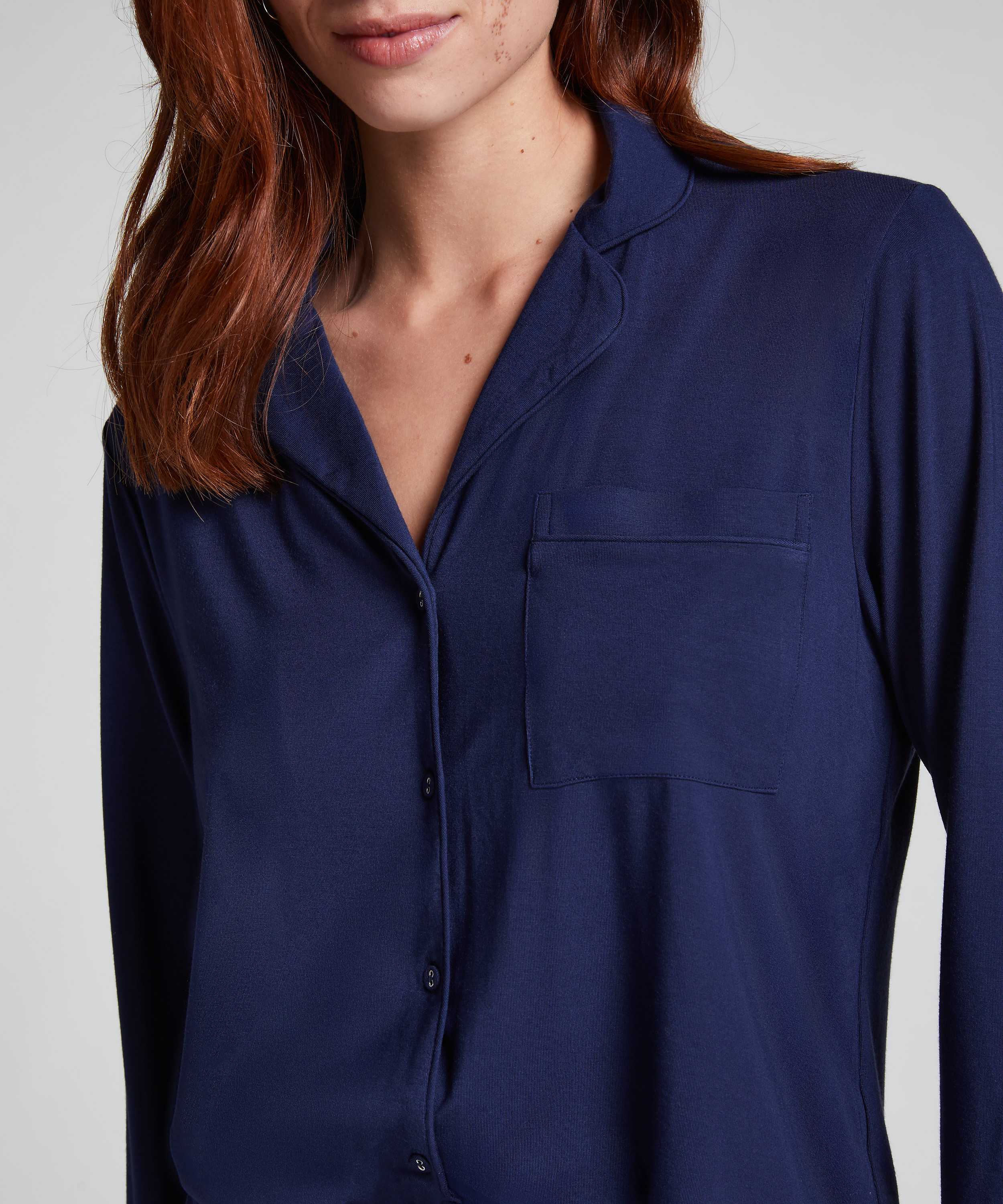 Narzutka Essential z dżerseju z długim rękawem, Niebieski, main