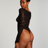 Body Scallop Floral, Czarny