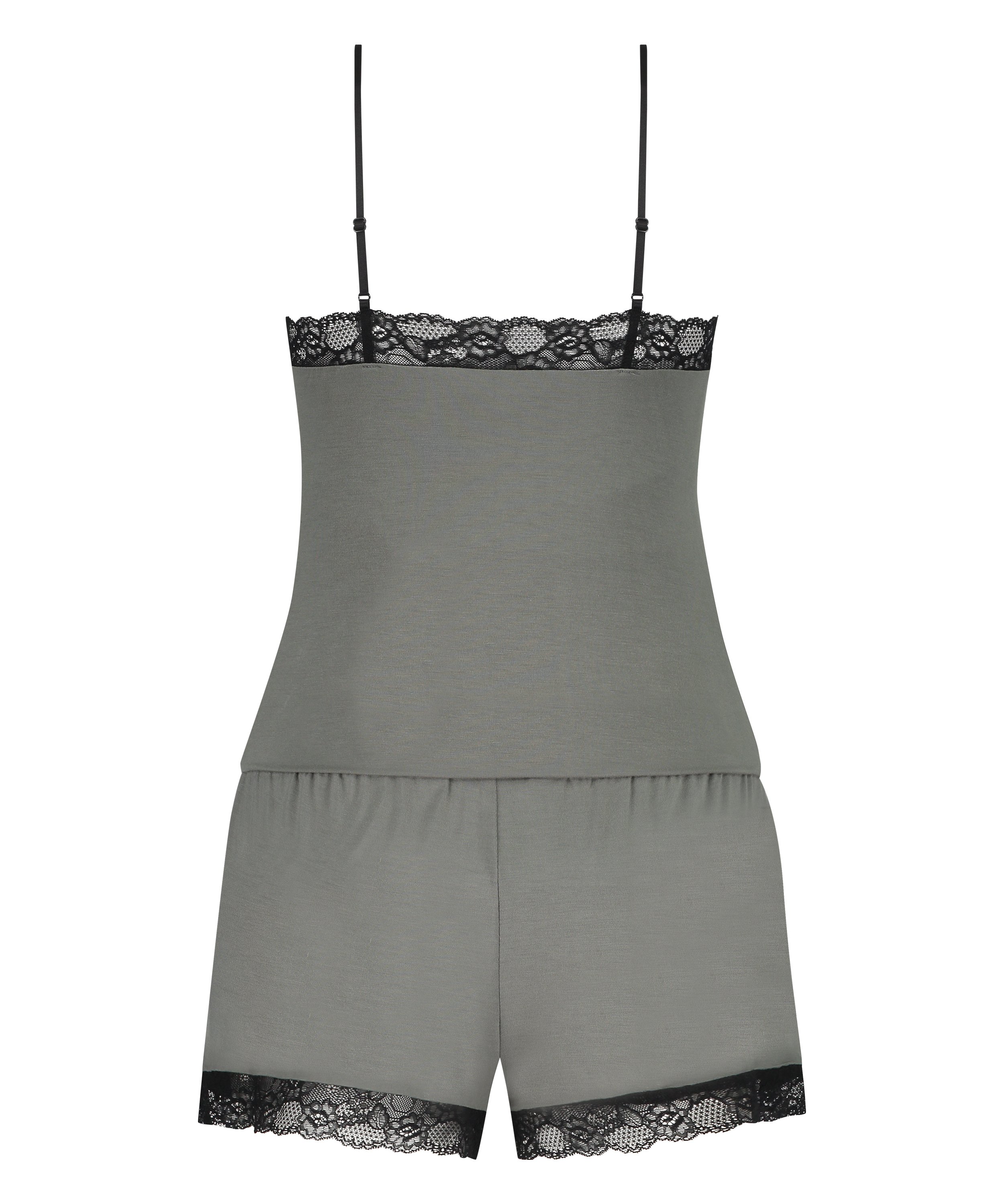 Piżama z szortami i topem na ramiączkach, Zielony, main