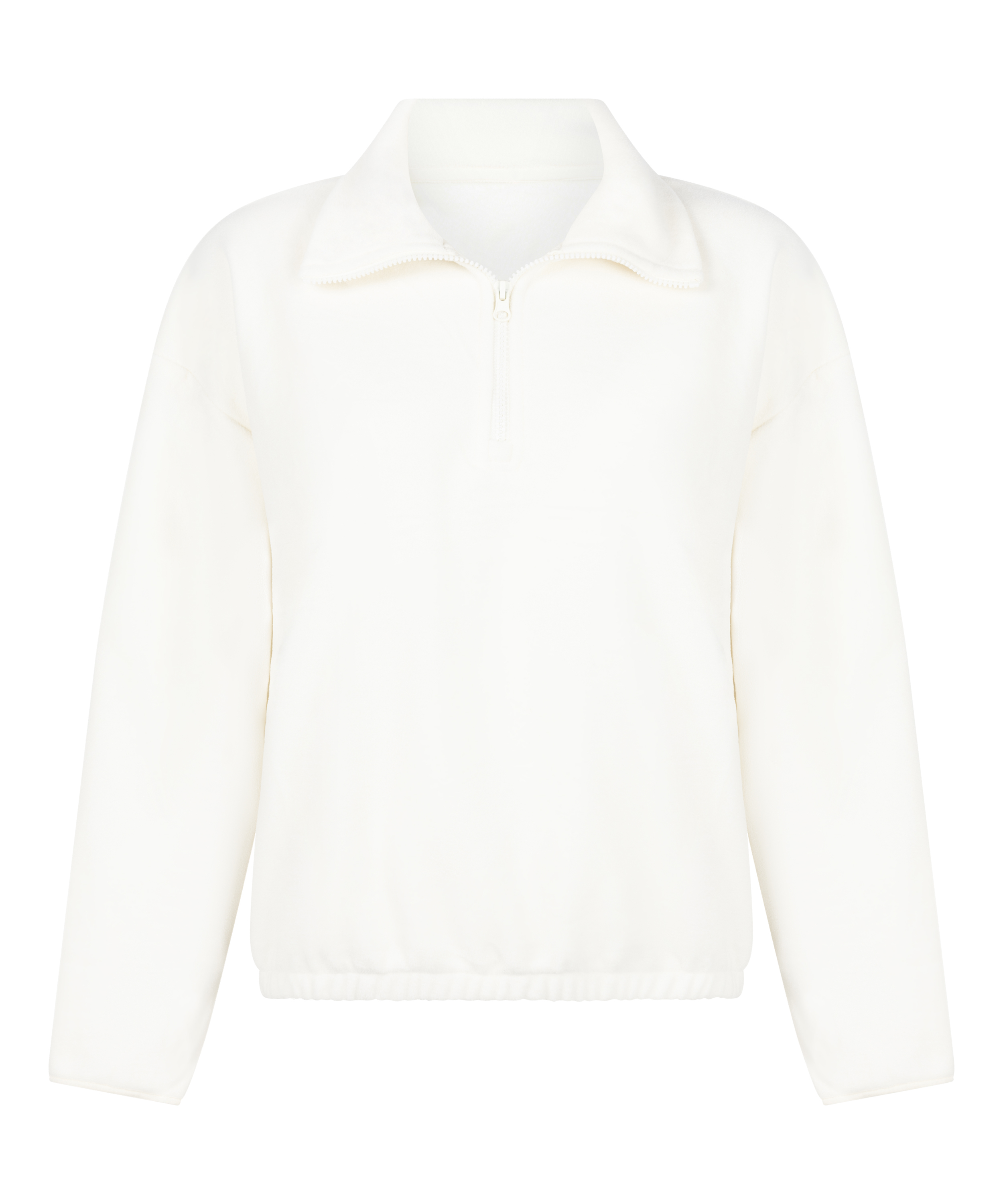 Bluza sportowa z zamkiem błyskawicznym do połowy, Biały, main
