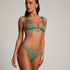 Majtki Bikini Wysoko Krojona Scallop, Zielony