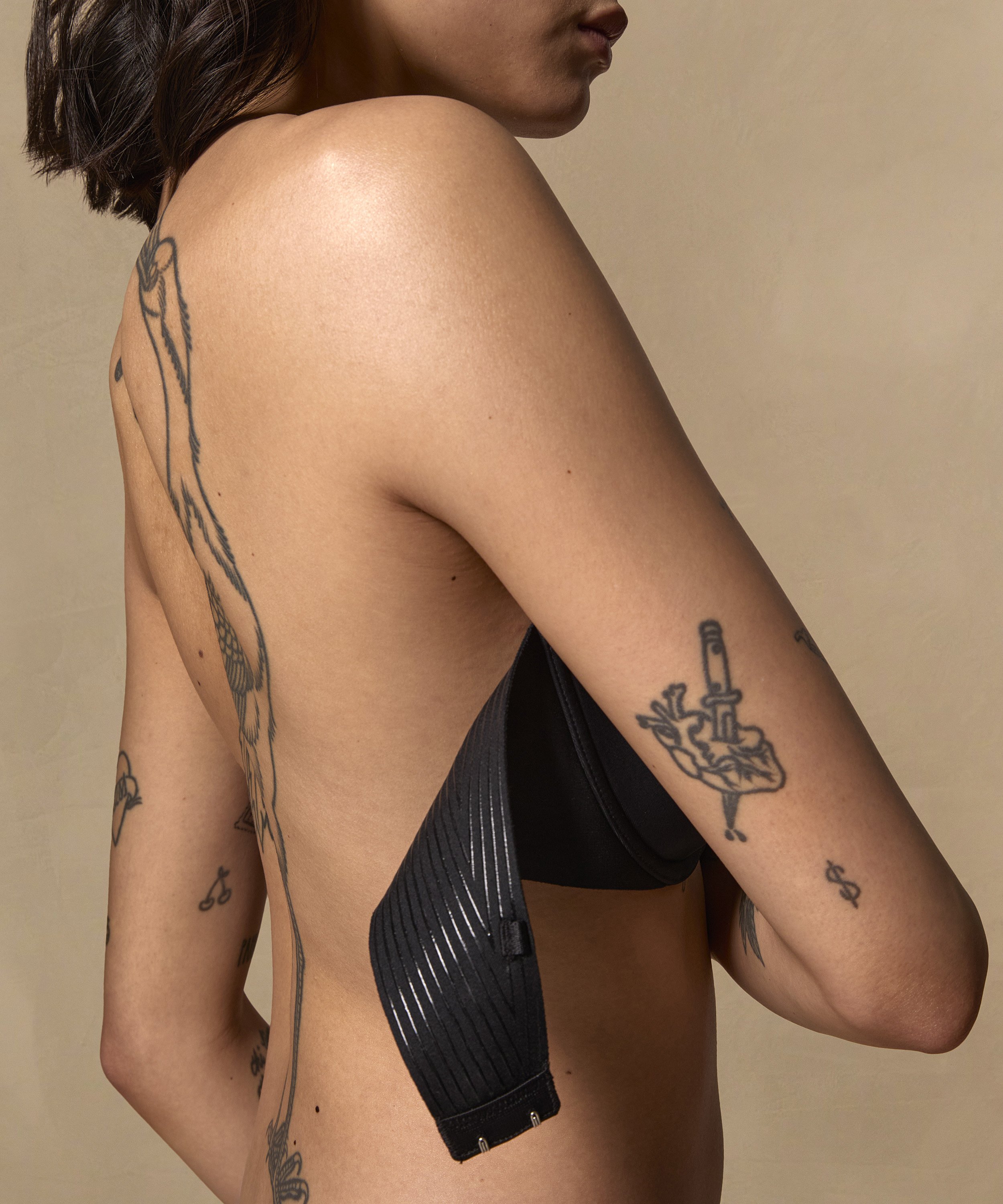 Usztywniany biustonosz z fiszbinami Jane bez ramiączek, Czarny, main