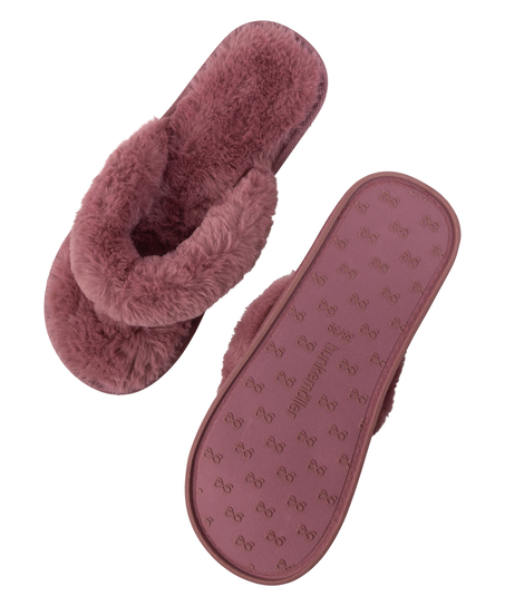 Kapcie Fake Fur, R&oacute;żowy