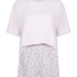 Zestaw Piżamowy Cotton Jersey Kr&oacute;tki, Fioletowy