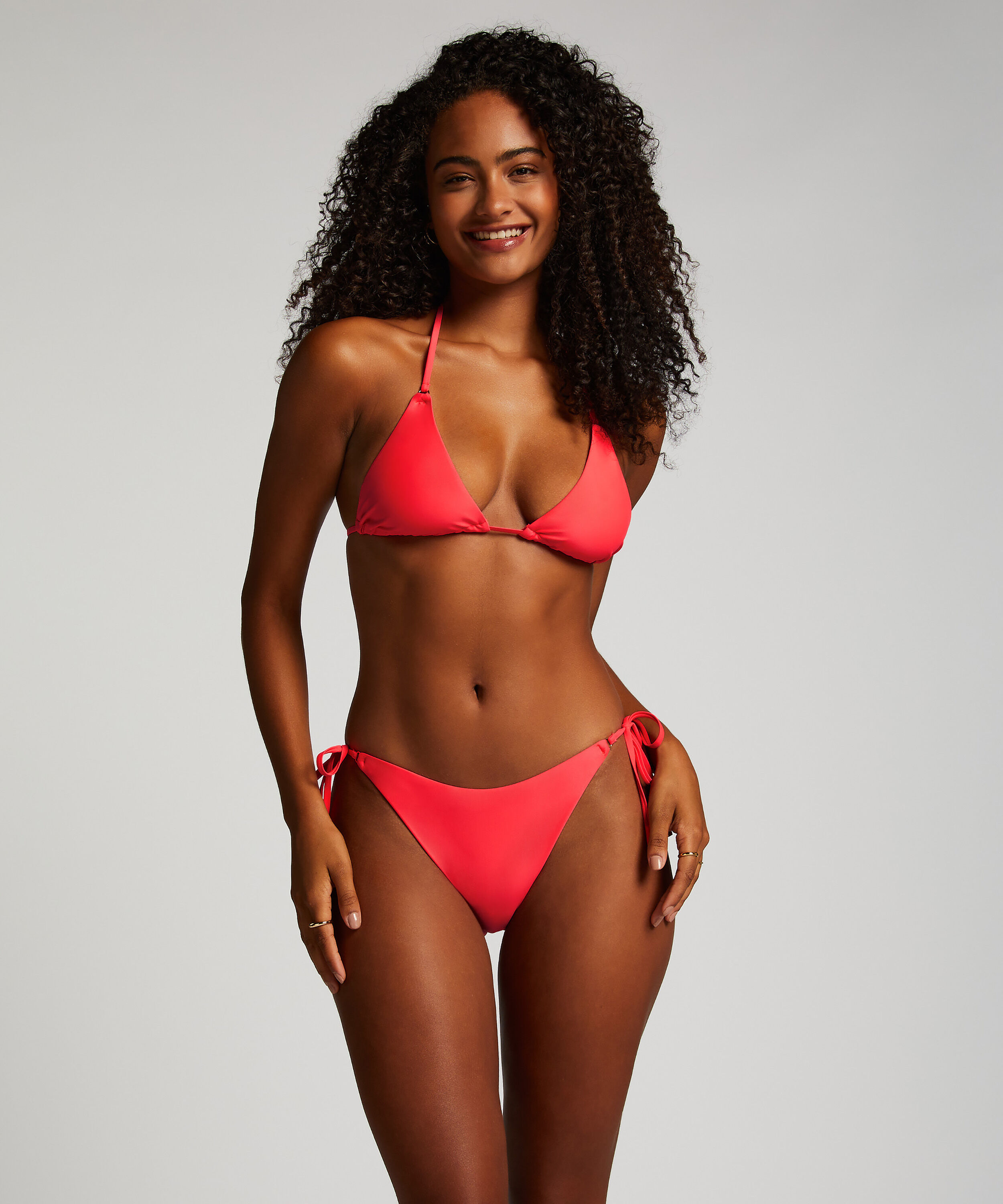 Majtki Bikini Wysoko Krojona Doha, Czerwony