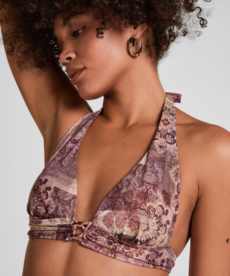 G&oacute;ra Bikini z Fiszbinami i Wypełnieniem Ibiza, Fioletowy