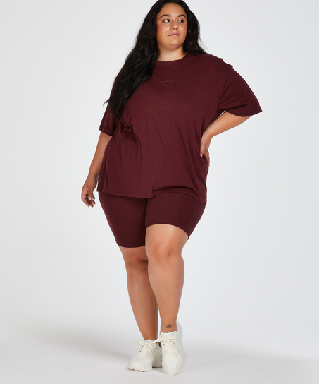 Piżama z szortami Biker, Czerwony