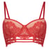 Yves padded longline underwired bra, Czerwony