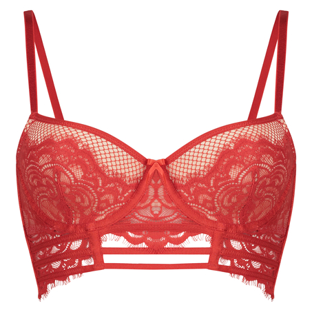 Yves padded longline underwired bra, Czerwony