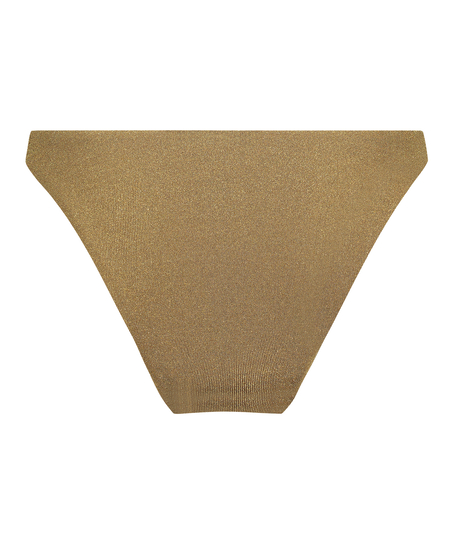 Figi bikini z wysokim wycięciem Goldie lurex, Ż&oacute;łty