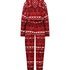 Flanelowy kombinezon Fair Isle, Czerwony