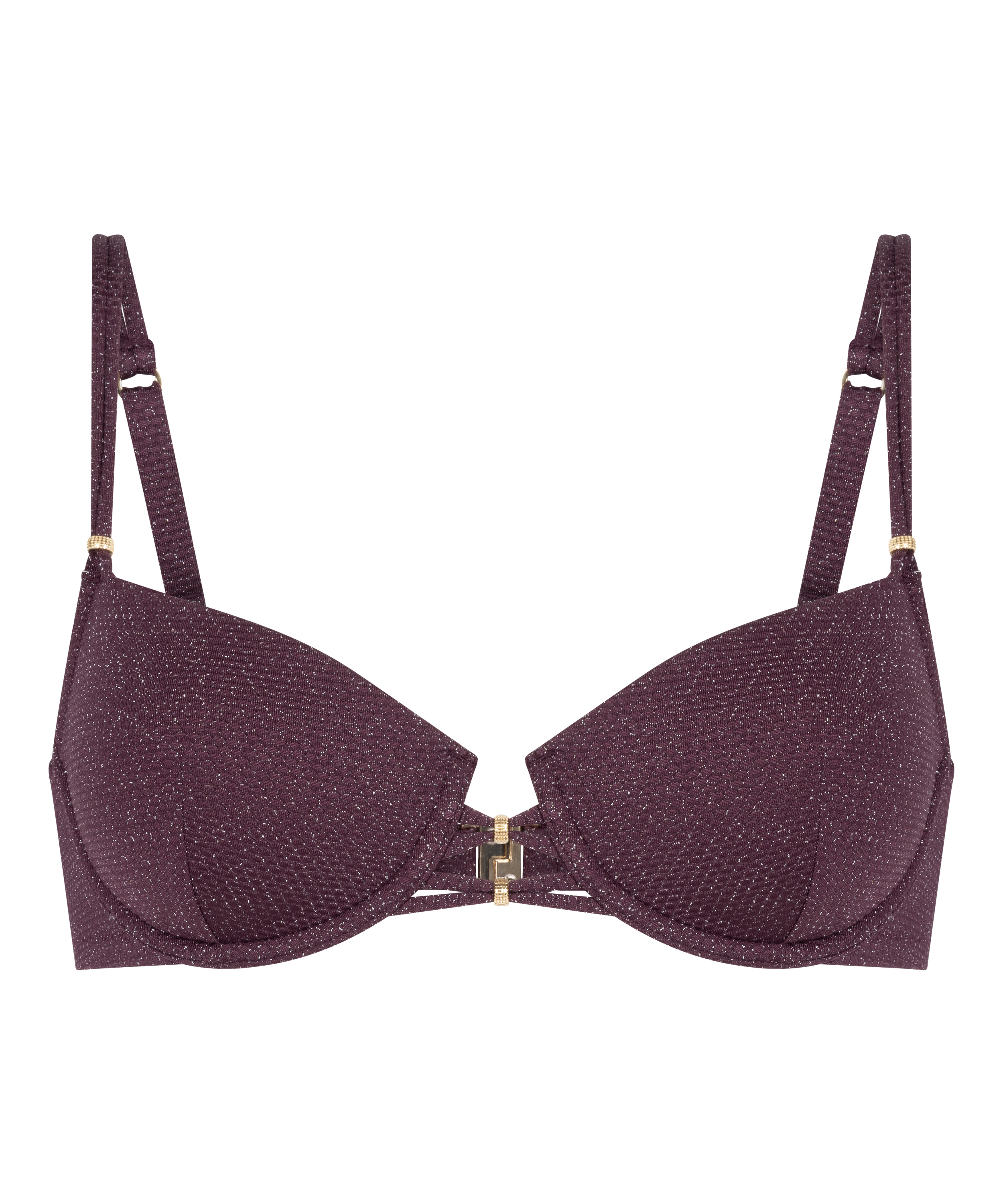 Biustonosz Bikini Panama z Fiszbinami i Wkładkami, Fioletowy, main