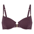 Biustonosz Bikini Panama z Fiszbinami i Wkładkami, Fioletowy
