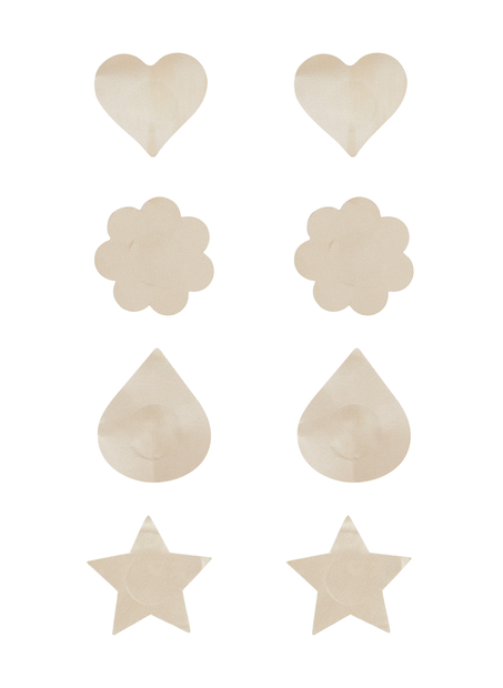 Zestaw 4 par Nakładki na sutki, Beżowy