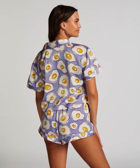 Satynowe szorty piżamowe, Fioletowy