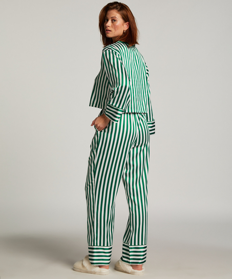 Kurtka z satyny z długimi rękawami, Zielony