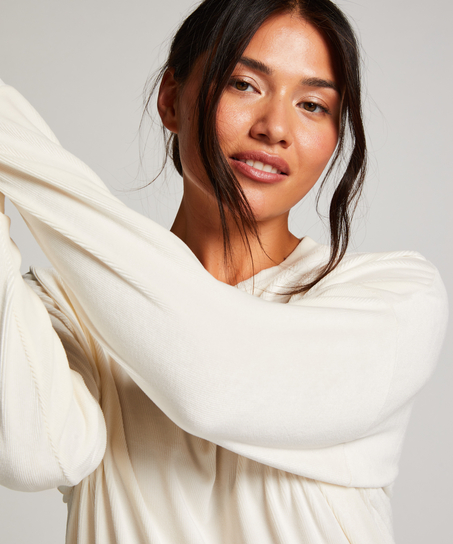 Welurowy top, Biały