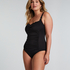 Str&oacute;j kąpielowy z falowanym brzegiem, Czarny