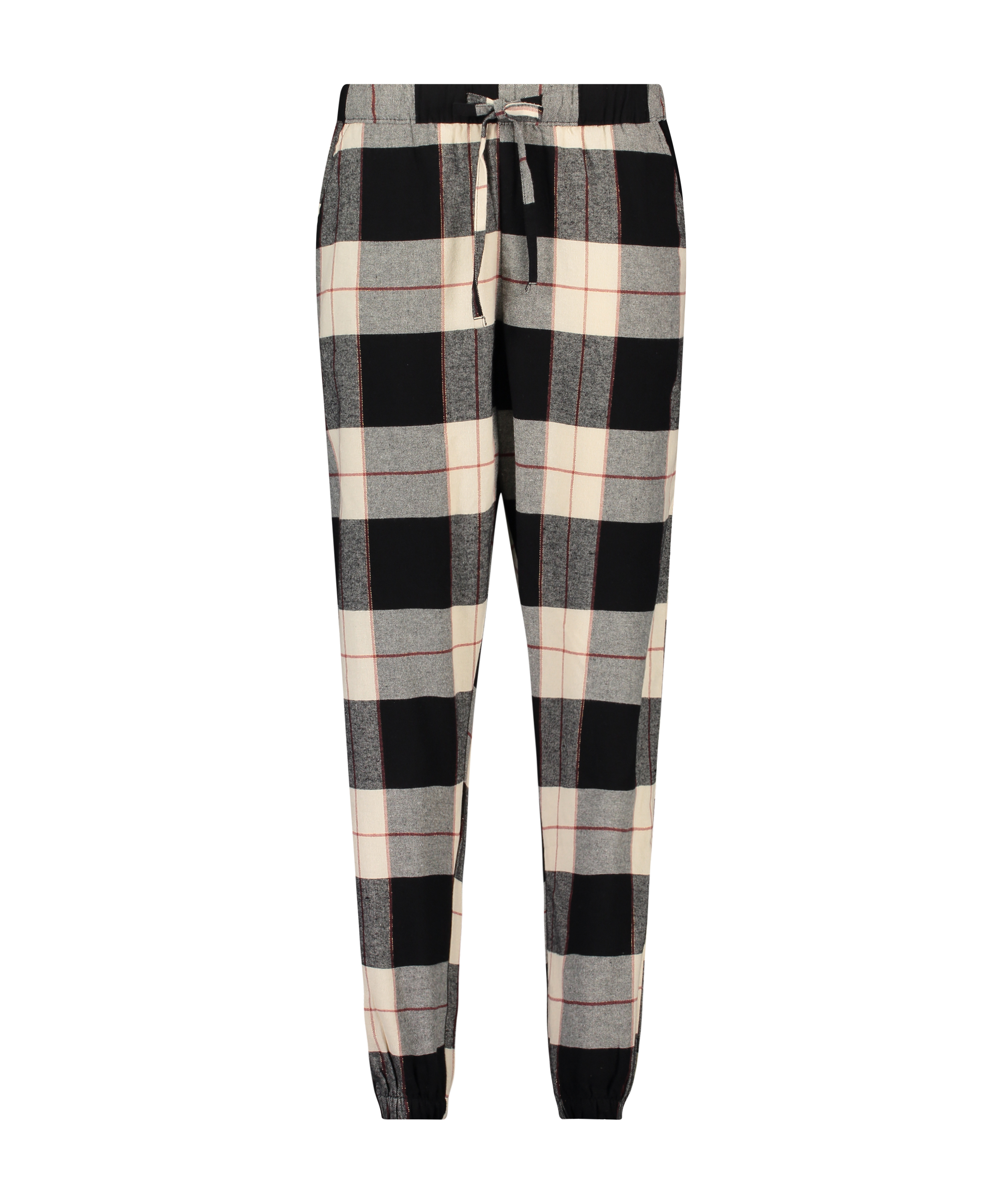Petite Twill Check Pyjama pants, Czarny, main