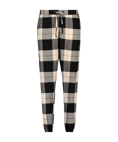 Petite Twill Check Pyjama pants, Czarny