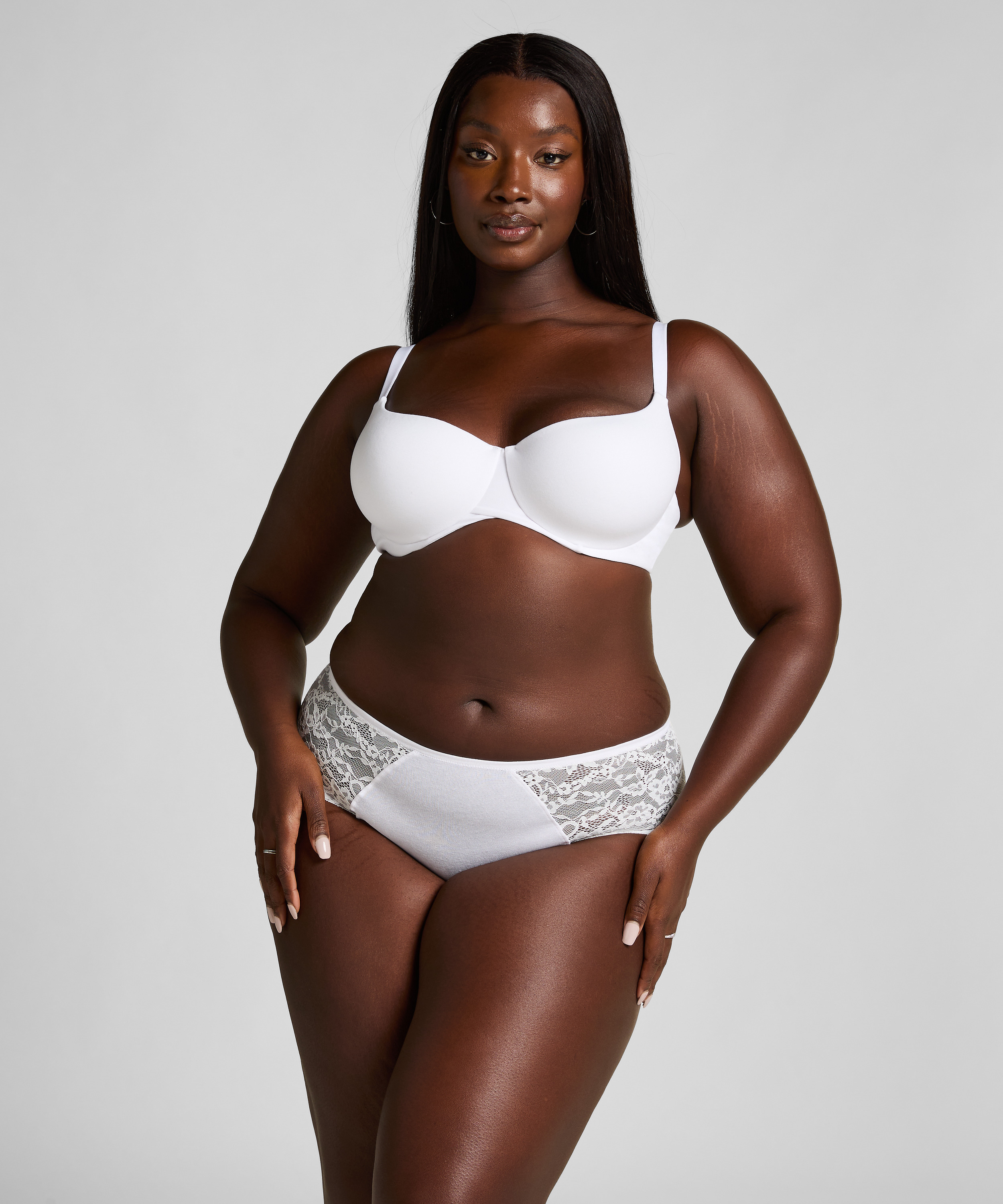 Koronkowa halka Midi, Biały, main