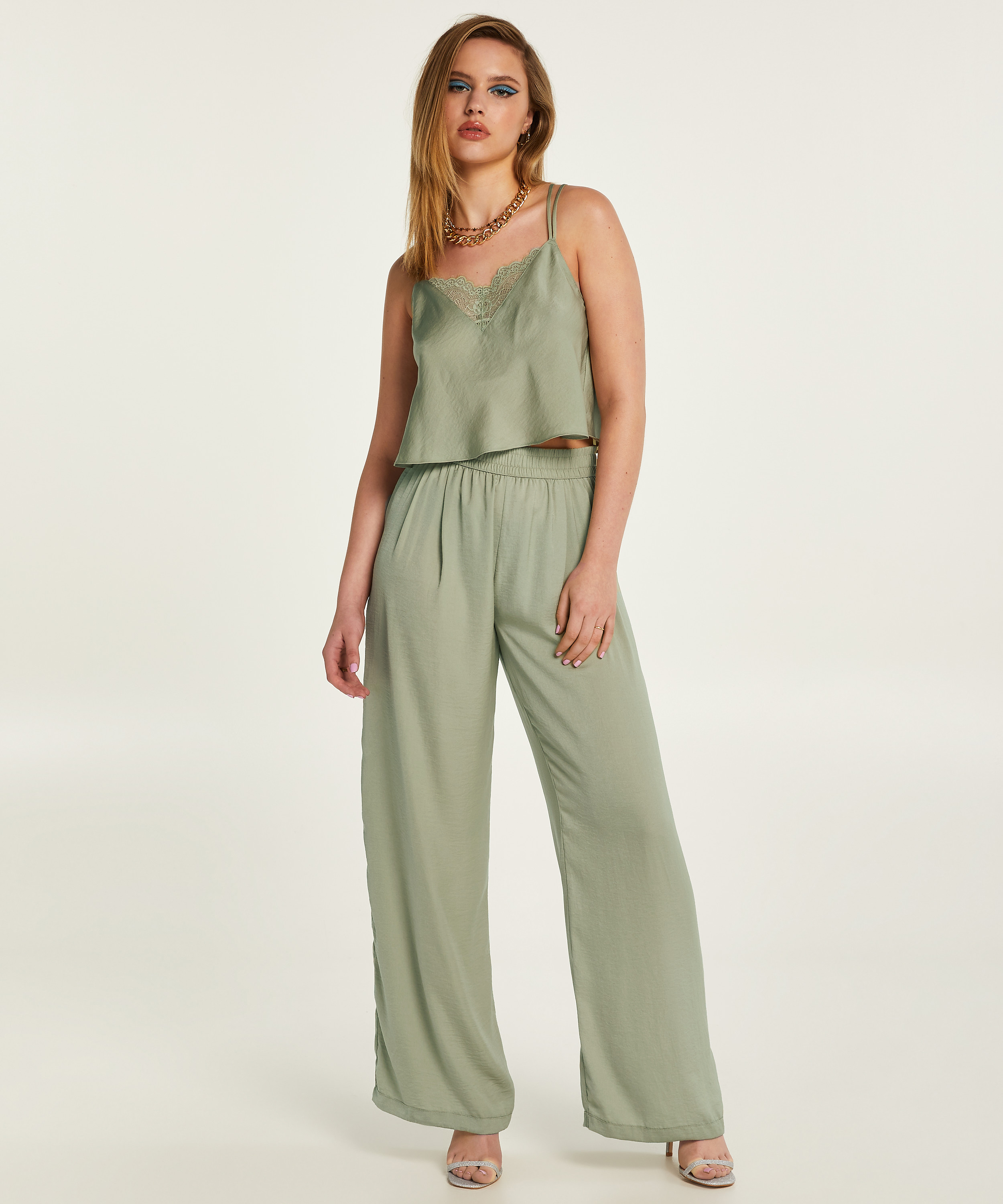 Airspun koszulka na ramiączkach Kim Petras, Zielony, main