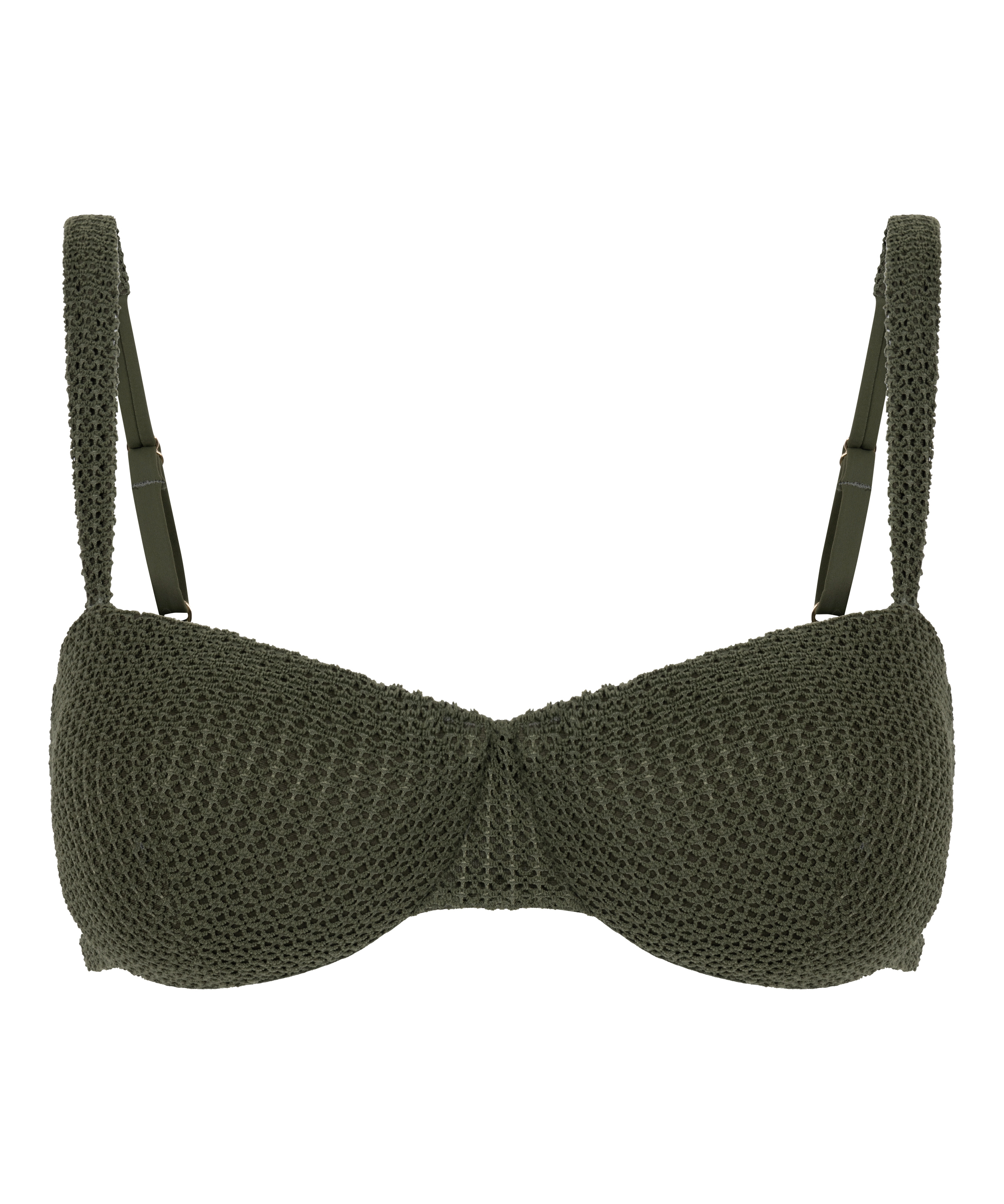 Nieusztywniona góra od bikini Cairo z fiszbinami, Zielony, main